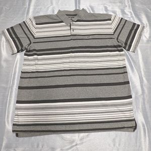Polo Shirt, Ecko Unlimited, Mens, 2XL, Gray, Dark Gary and White Stripe,
